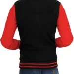 Red And Black Deadpool Logo Varsity Jacket