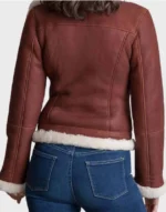 TV Series Ted Lasso Nora Brown Shearling Leather Jacket