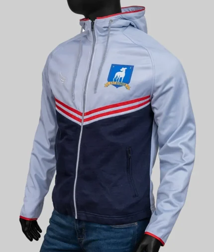 Ted Lasso Grey and Blue Phil Dunster Hooded Jackets