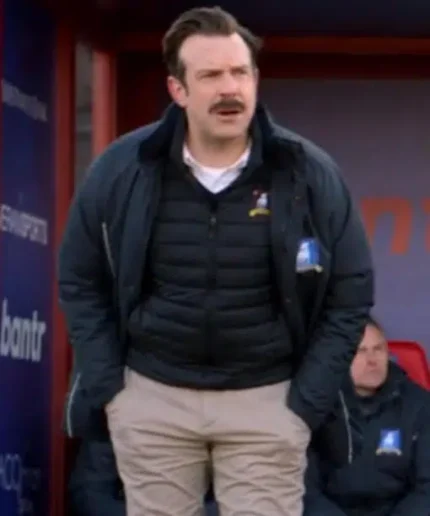 Ted Lasso Jason Sudeikis Cotton Track Black Coat