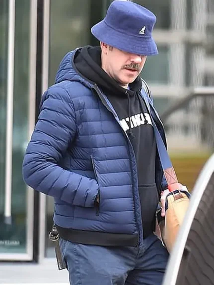 Ted Lasso S03 Jason Sudeikis Hooded Puffer Blue Jackets