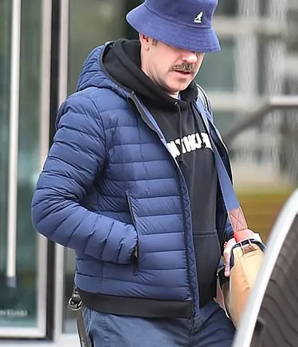 Ted Lasso S03 Jason Sudeikis Hooded Puffer Blue Jackets