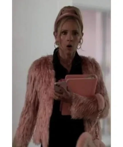 Ted Lasso S03 Keeley Jones Feather Pink Jacket