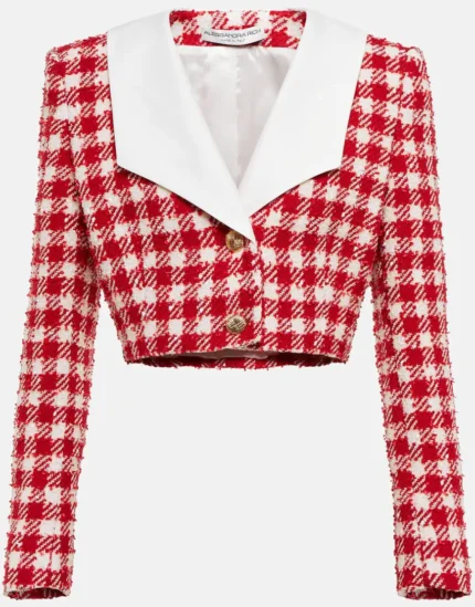 Ted Lasso Season 3 Keeley Jones Red Checked Cropped Jackets