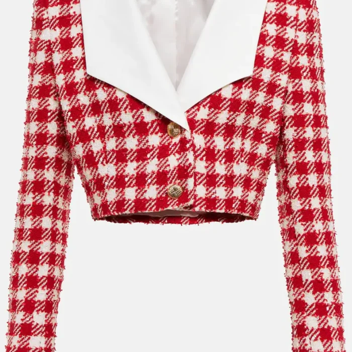 Ted Lasso Season 3 Keeley Jones Red Checked Cropped Jackets