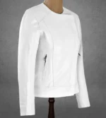 Womens Rumella Lambskin Pure White Leather Jacket