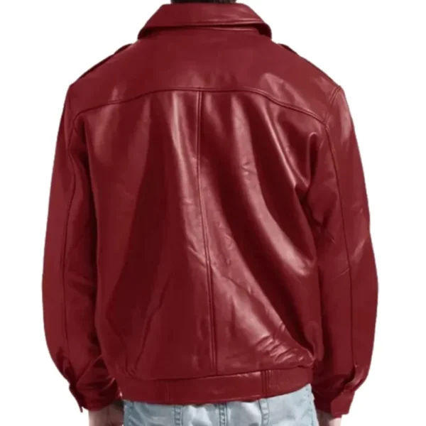 Anthony Motocycle Shirt Collar Biker Red Leather Jackets