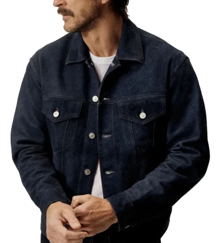 Denim Suede Trucker Jean Leather Jacket