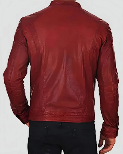 Dominic Red Cafe Racer Leather Jackets