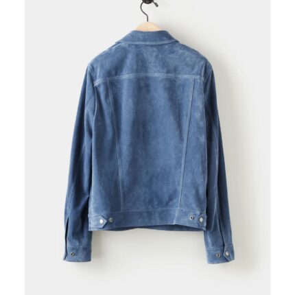 Jason Blue Trucker Suede Leather Jackets