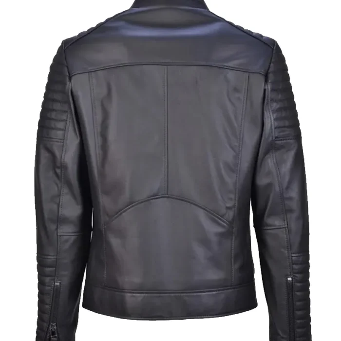 John Cafe Racer Quilted Black Leather Jackets