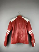 Kellan Red With White Stripes Biker Style Jacket