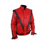 Michael Jackson Thriller Red Leather Jacket For Sale