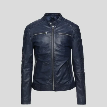 Morgan Blue Biker Leather Jackets